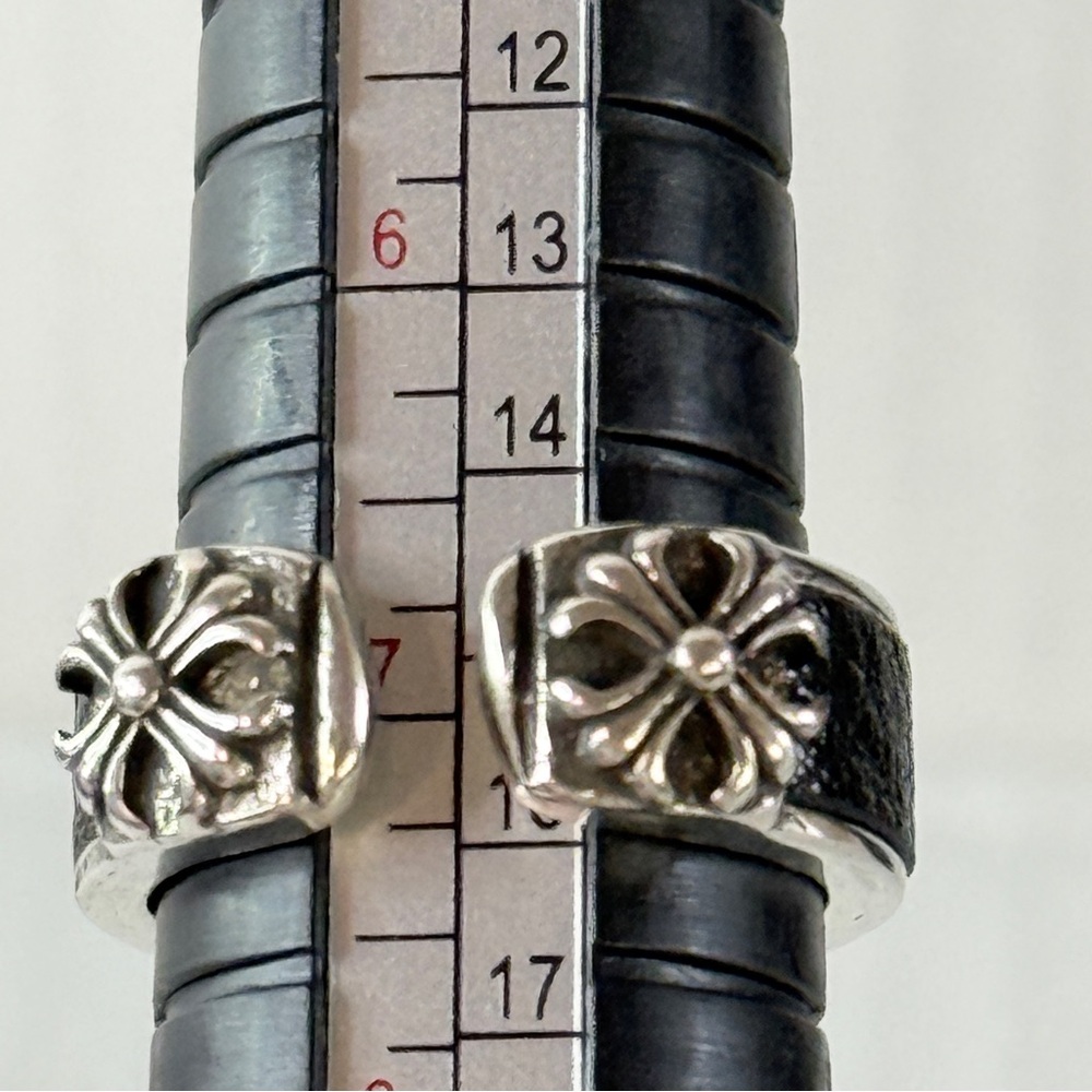 Silver-Tone Gothic Cross Statement Ring | Wide Te… - image 7